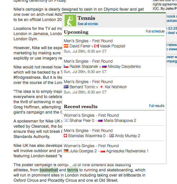 Olympics smart merchandizing from the Guardian